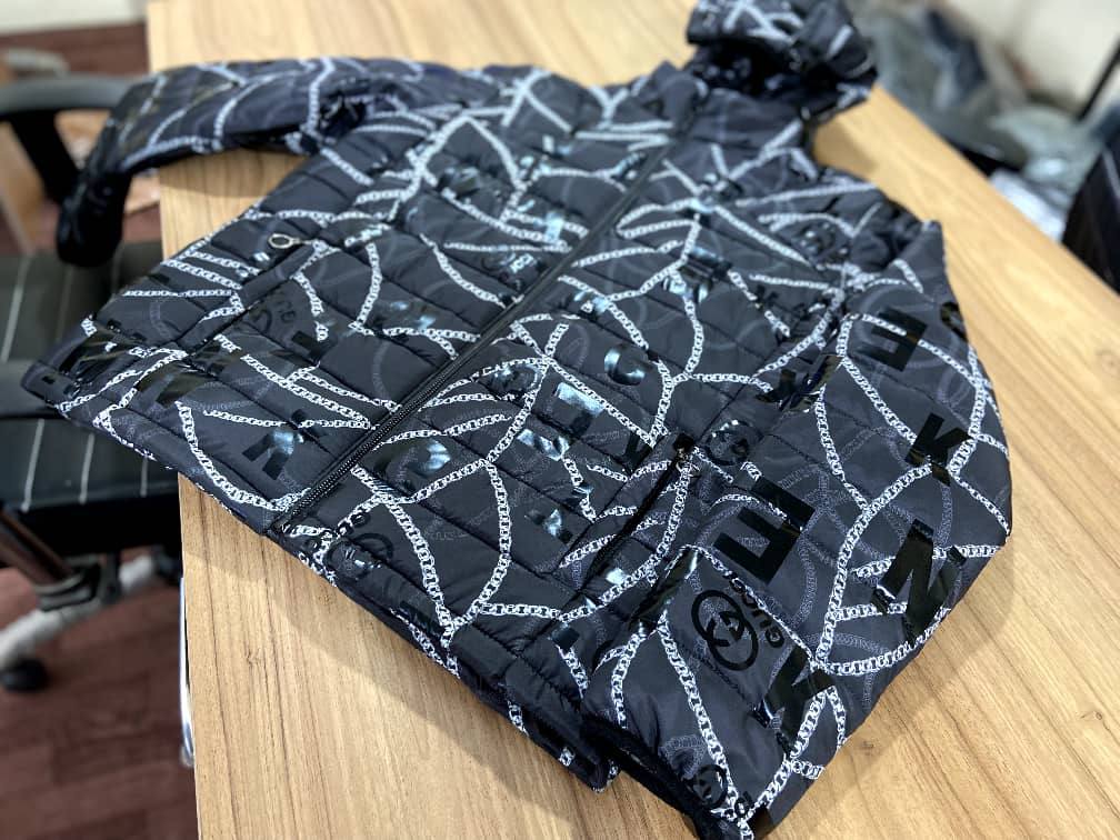 کاپشن پافر مشکی مردانه با کلاه